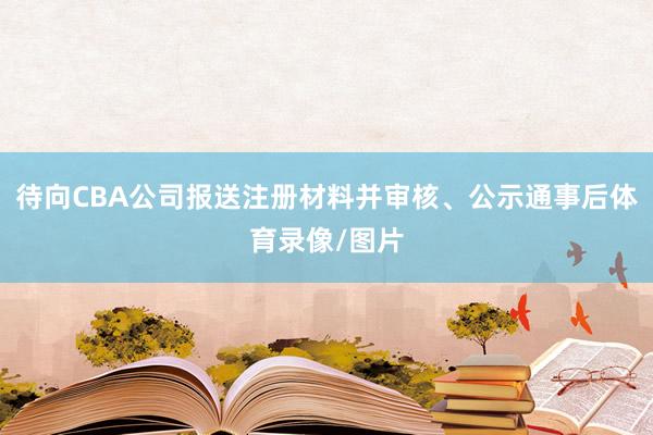 待向CBA公司报送注册材料并审核、公示通事后体育录像/图片