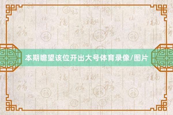 本期瞻望该位开出大号体育录像/图片