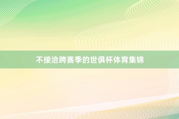 不接洽跨赛季的世俱杯体育集锦