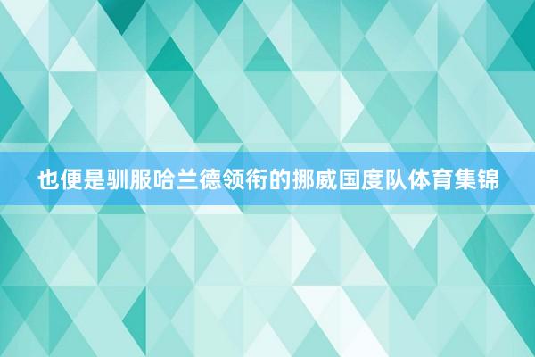 也便是驯服哈兰德领衔的挪威国度队体育集锦