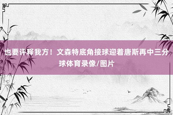 也要评释我方！文森特底角接球迎着唐斯再中三分球体育录像/图片